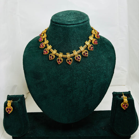 Nakshatra Pink Stone Necklace